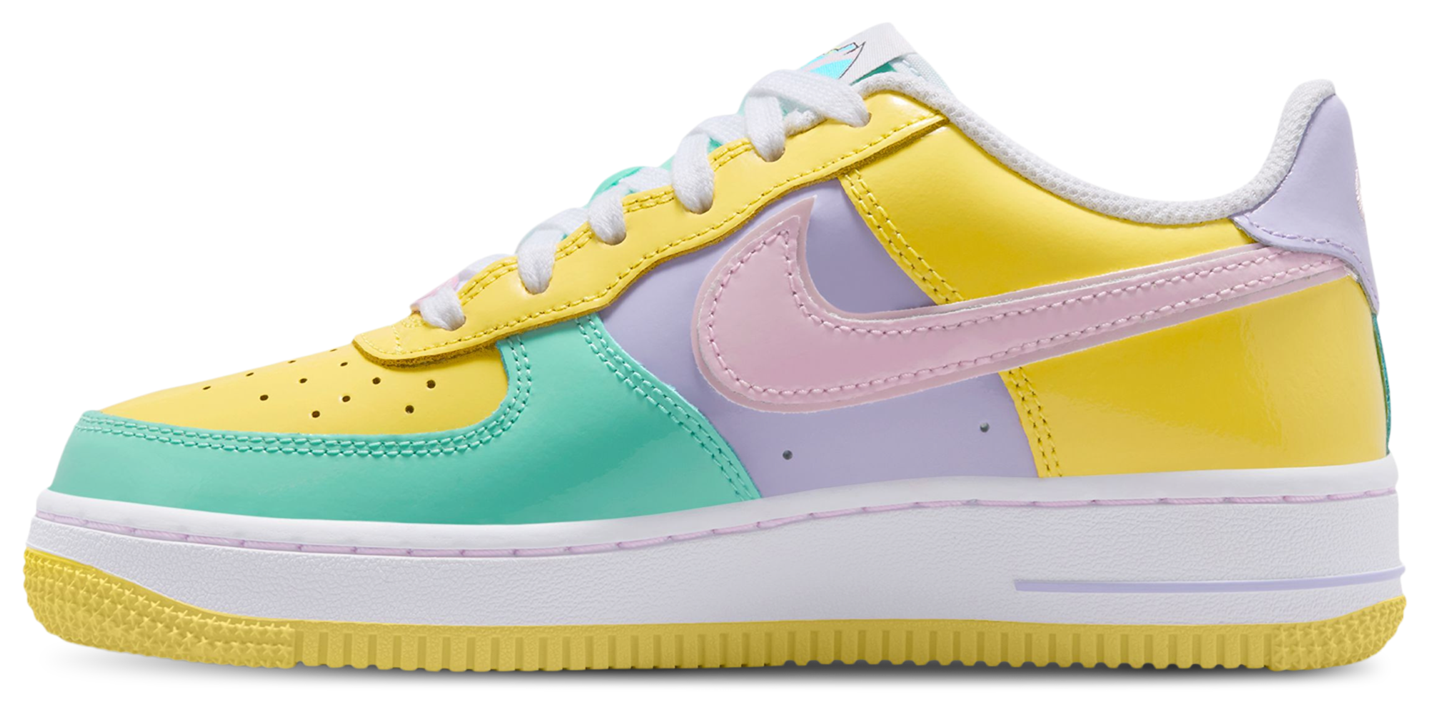 Nike Air Force 1 童款 - Yellow Pulse/Pink Foam/Emerald Rise - Image 2