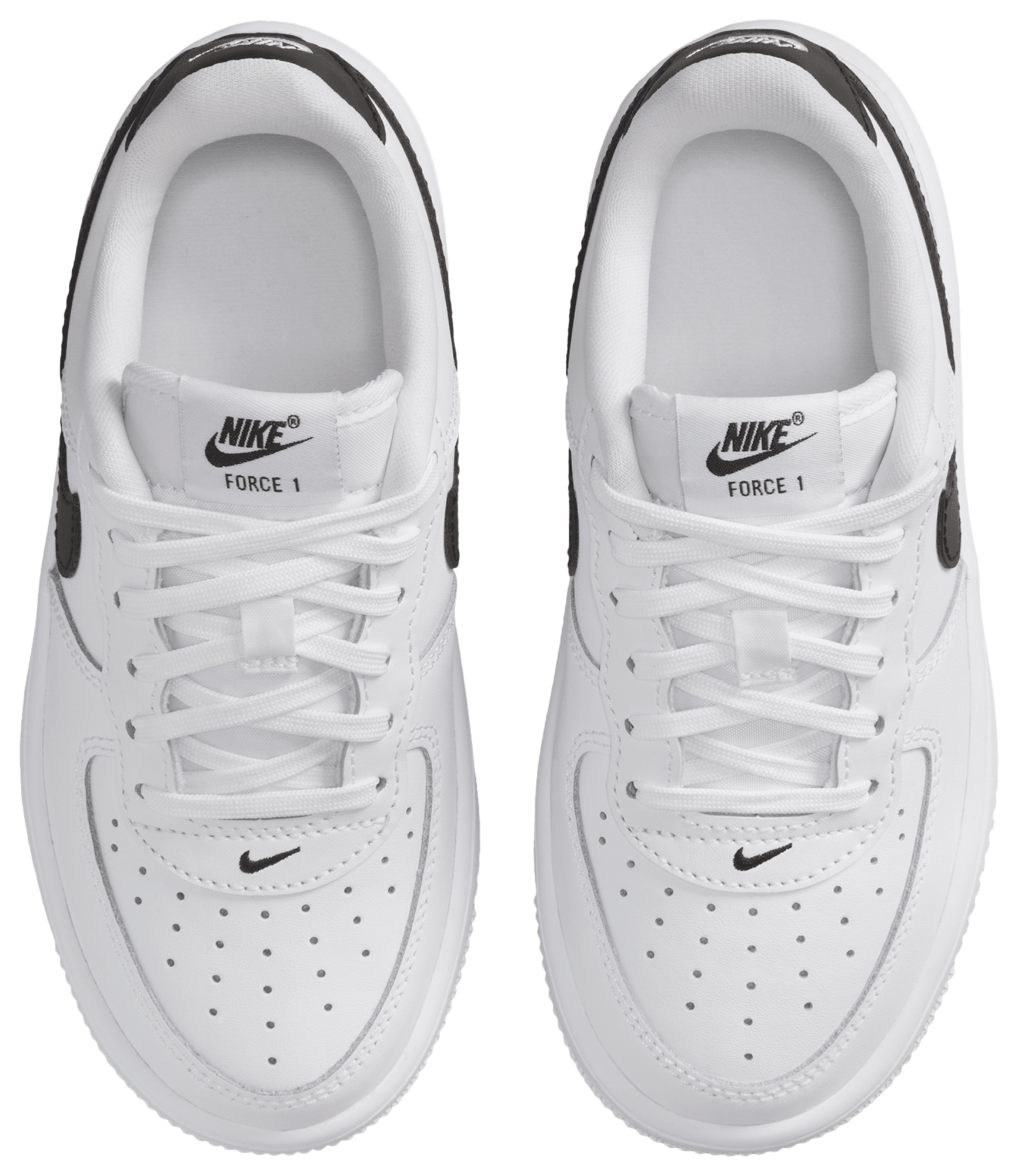 Nike Air Force 1 Low Lace 童款 - White/Black - Image 4