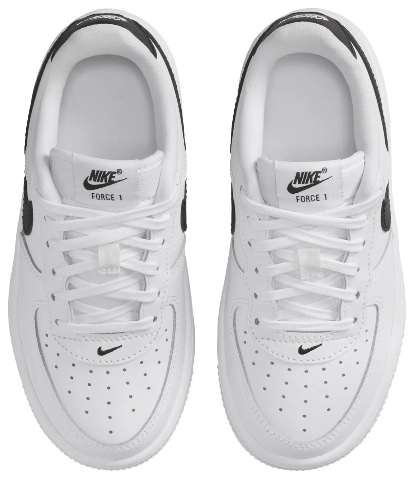 Nike Air Force 1 Low Lace 童款 - White/Black - Image 4