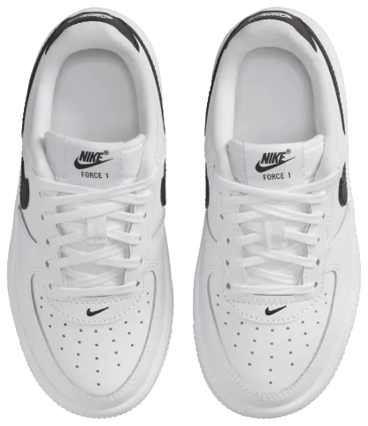 Nike Air Force 1 Low Lace 童款 - White/Black - Image 4