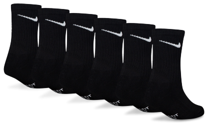 Nike 6 Pack Dri-FIT Performance Basic Crew Socks 童款 - Black - Image 2