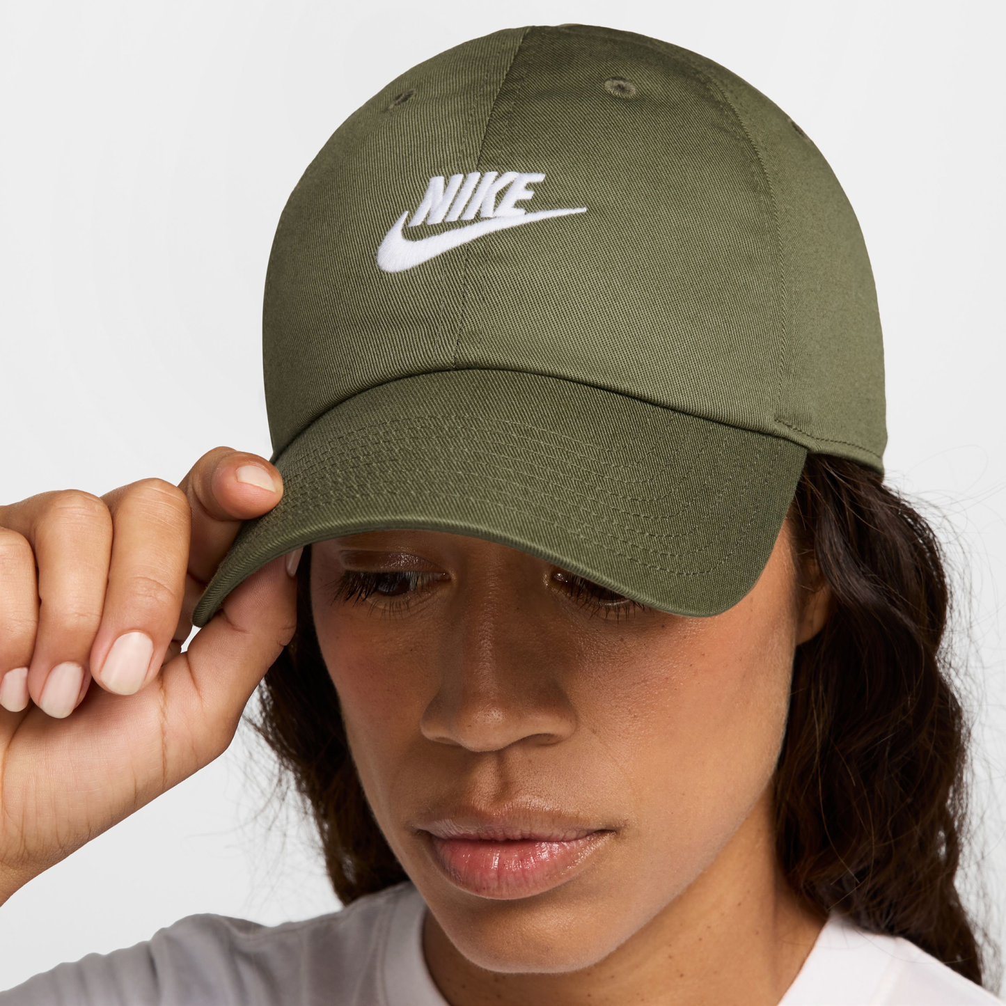 Nike Club Denim Cap - Medium Olive/White - Image 4