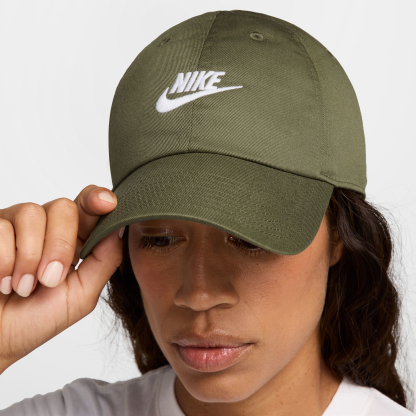 Nike Club Denim Cap - Medium Olive/White - Image 4