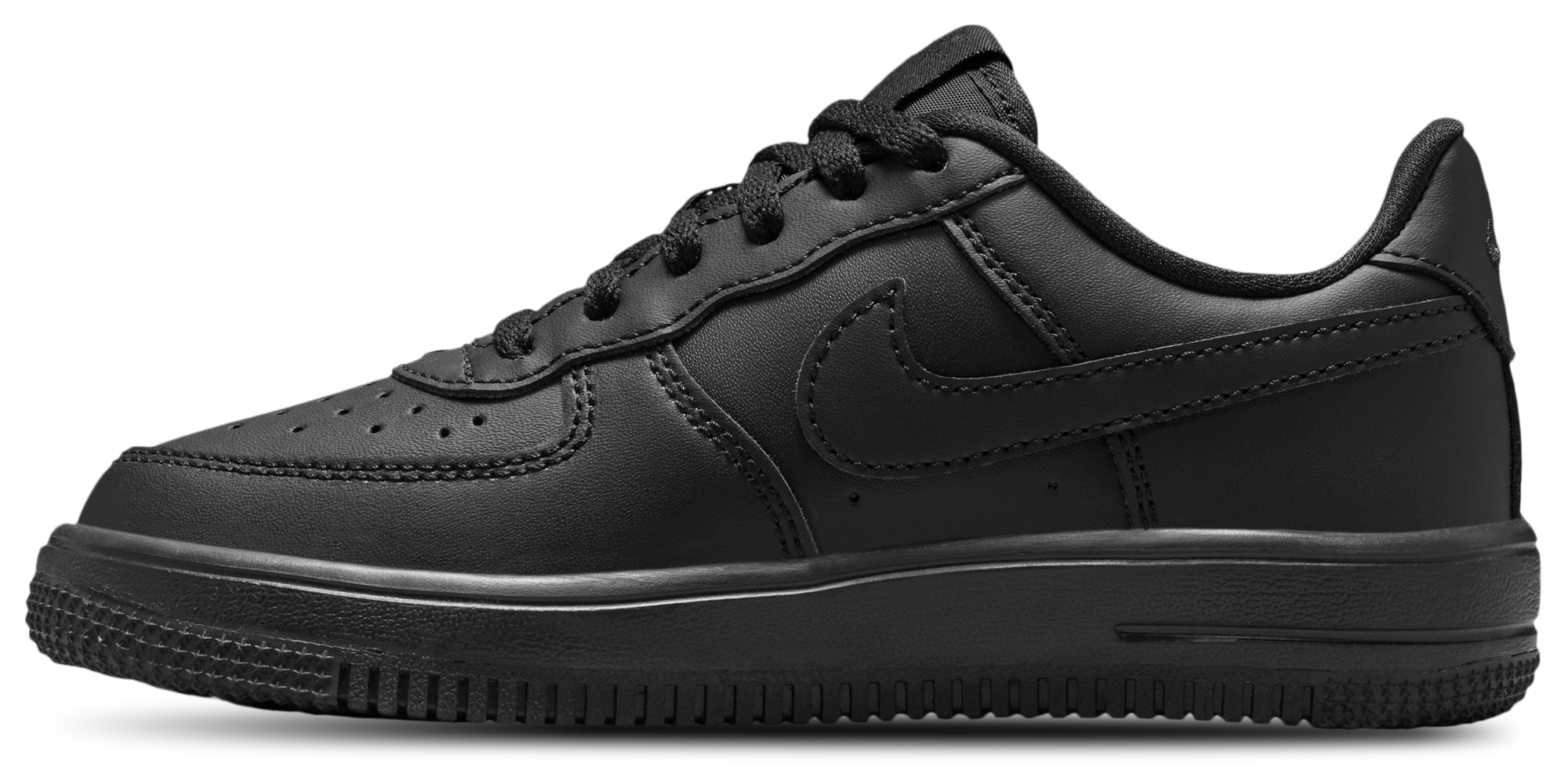 Nike Air Force 1 Low Lace 童款 - Black/Black - Image 2