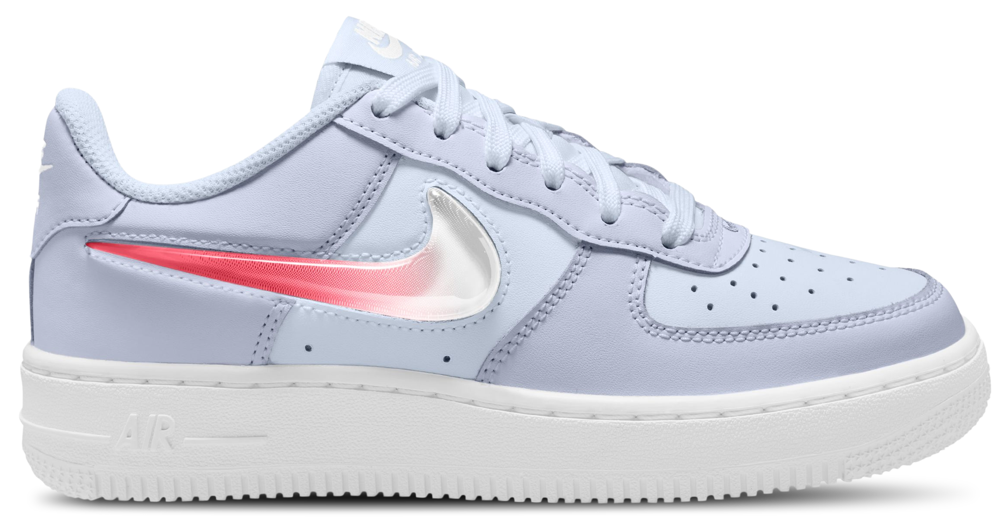 Nike Air Force 1 童款 - Pink/White/Grey - Image 1