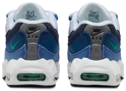 Nike Air Max 95 PRM Emerald 童款 - White/Emerald Green/Lake Blue - Image 3