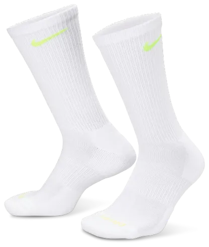Nike 3 Pack Dri-FIT Plus Crew Socks - Volt/White - Image 1