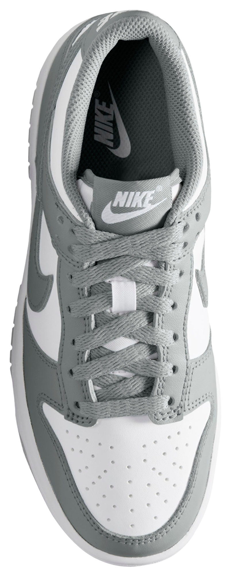 Nike Dunk Low - Kids - White/White/Light Smoke Grey - Image 3