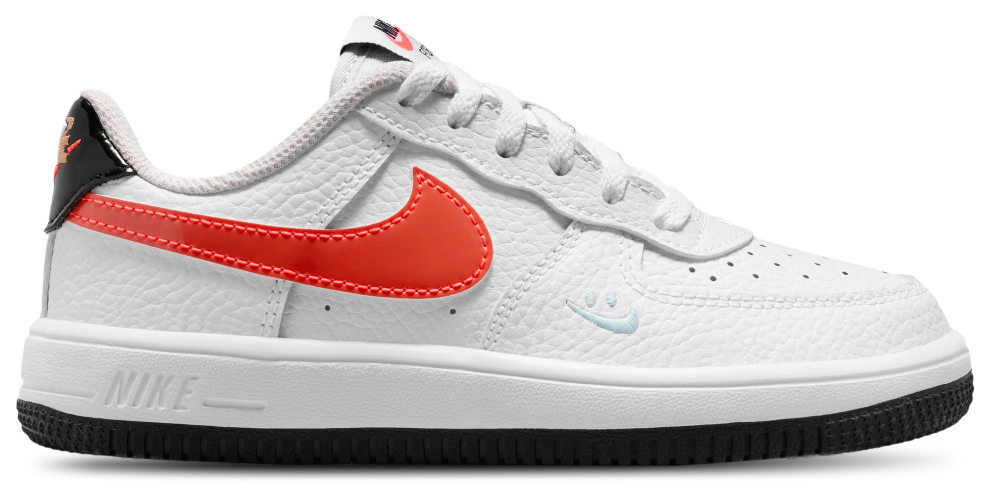 Nike Force 1 Low BP Lace FL1 童款 - White/Flash Crimson/Hydrogen Blue - Image 1