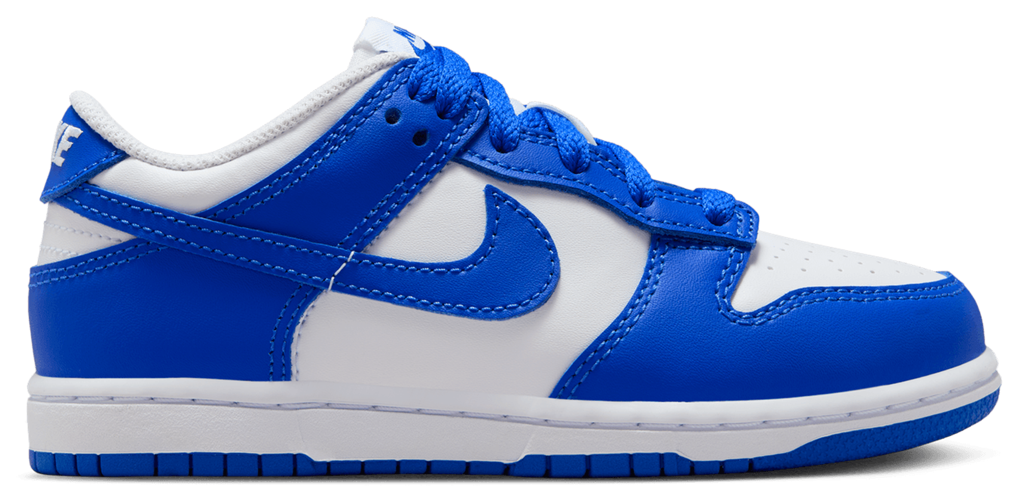 Nike Dunk Low 童款 - White/Hyper Blue - Image 1