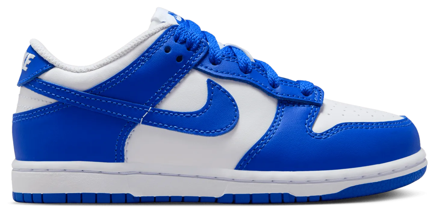 Nike Dunk Low 童款 - White/Hyper Blue - Image 1