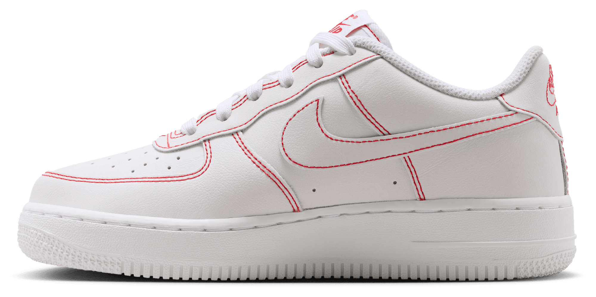 Nike Air Force 1 LV8 1 童款 - White/University Red - Image 2