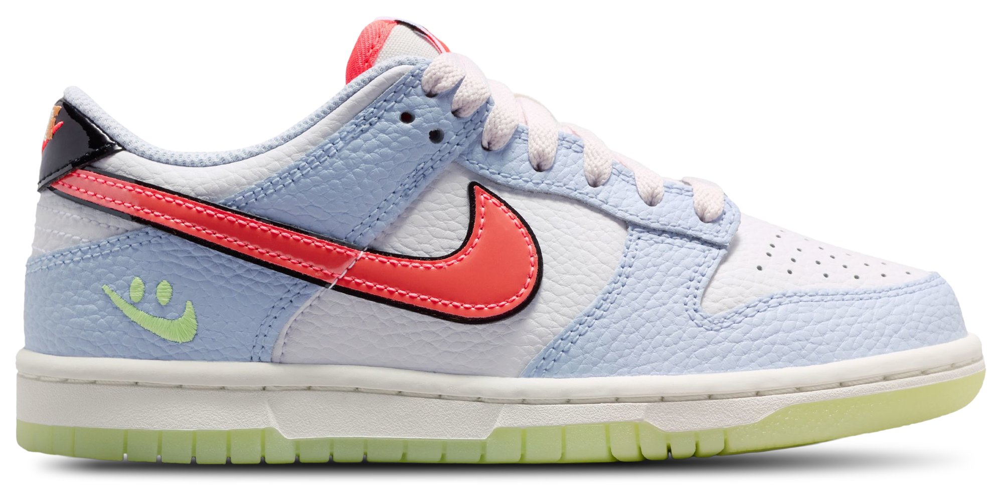 Nike Dunk Low 童款 - White/Hydrogen Blue/Flash Crimson - Image 1
