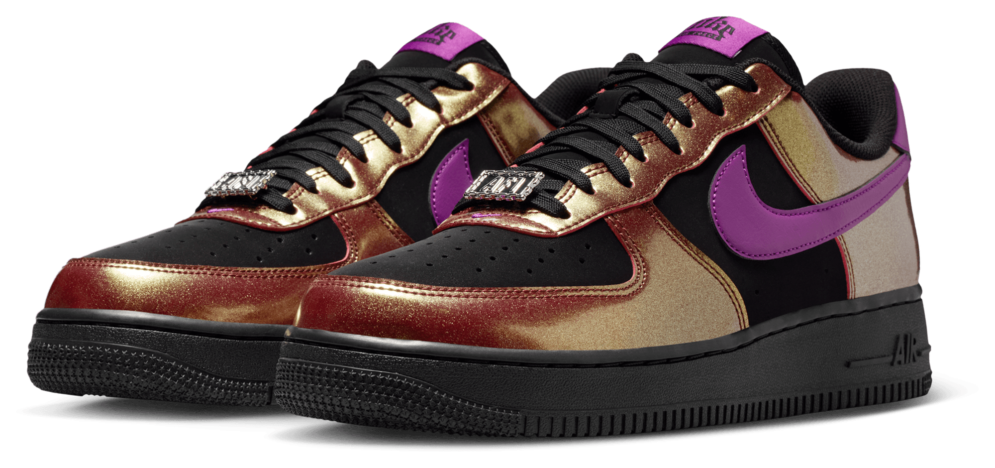 Nike Air Force 1 '07 LV8 - Men's - Gold/Black/Bold Berry - Image 6