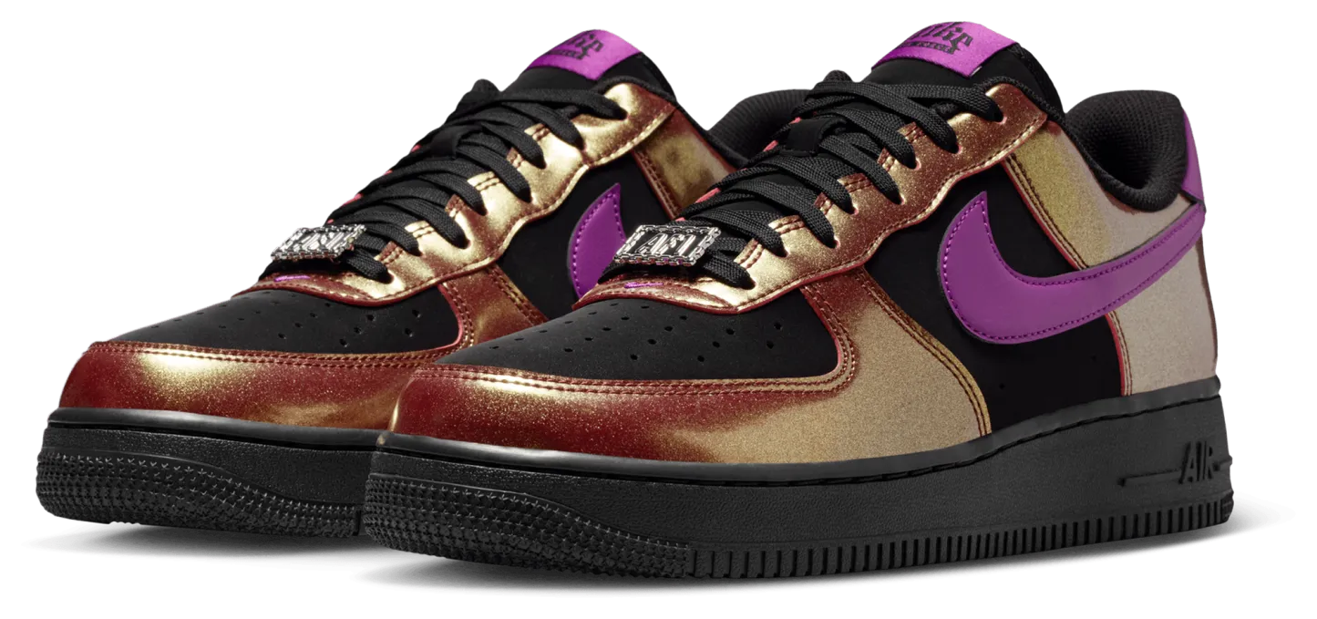 Nike Air Force 1 '07 LV8 - Men's - Gold/Black/Bold Berry - Image 6