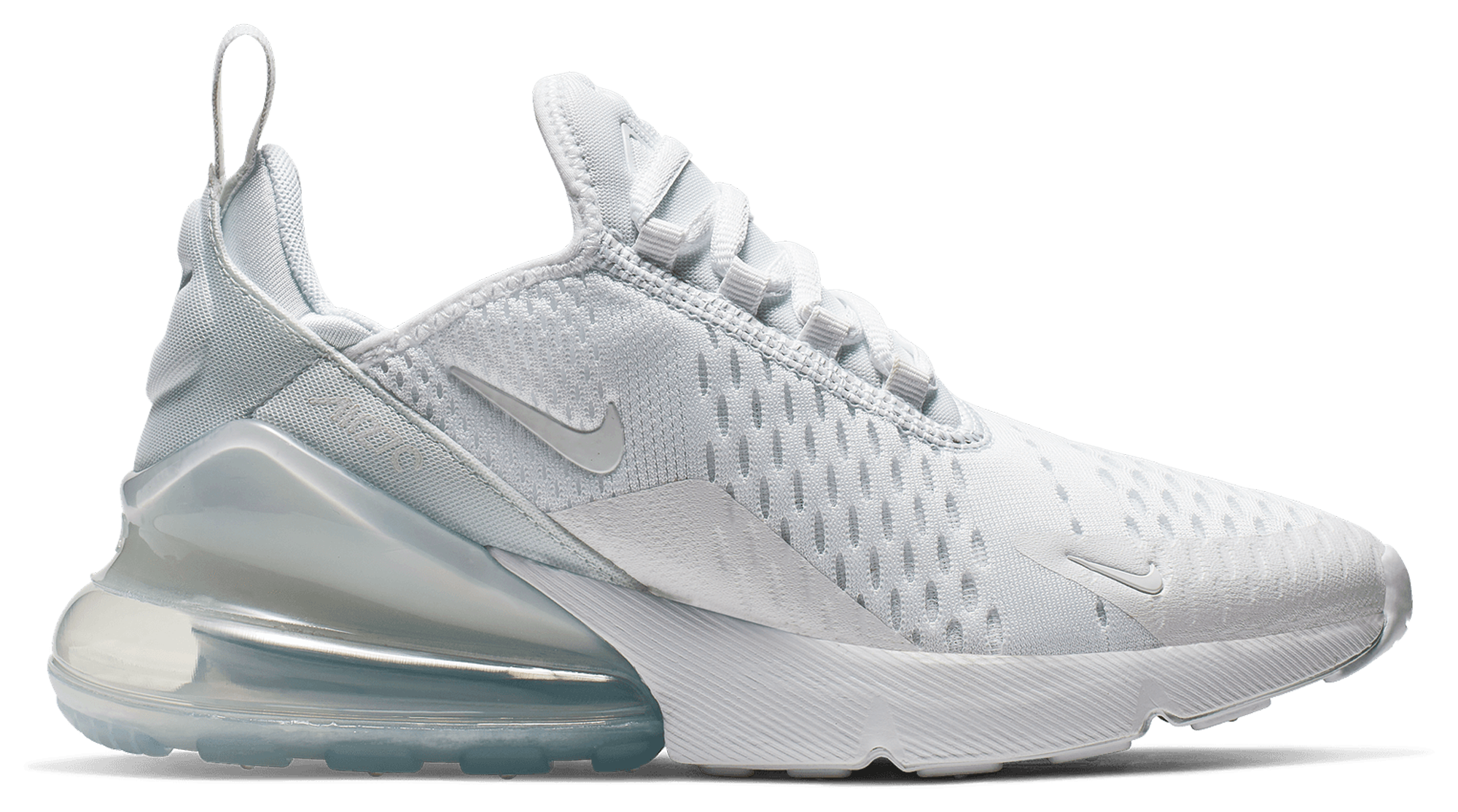 Nike Air Max 270 童款 - White/White/Metallic Silver - Image 1