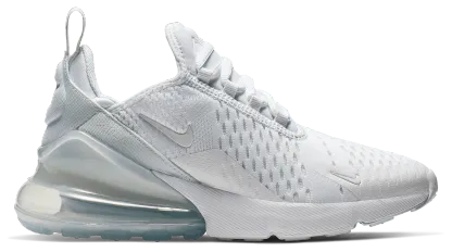 Nike Air Max 270 童款 - White/White/Metallic Silver - Image 1
