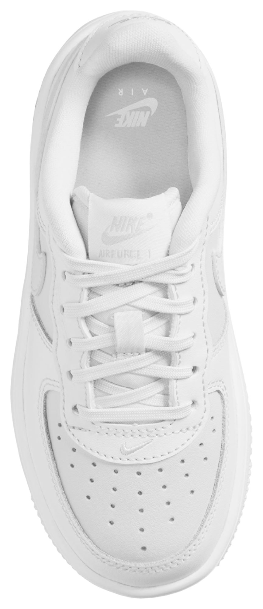 Nike Air Force 1 Low Lace 童款 - White/White - Image 3
