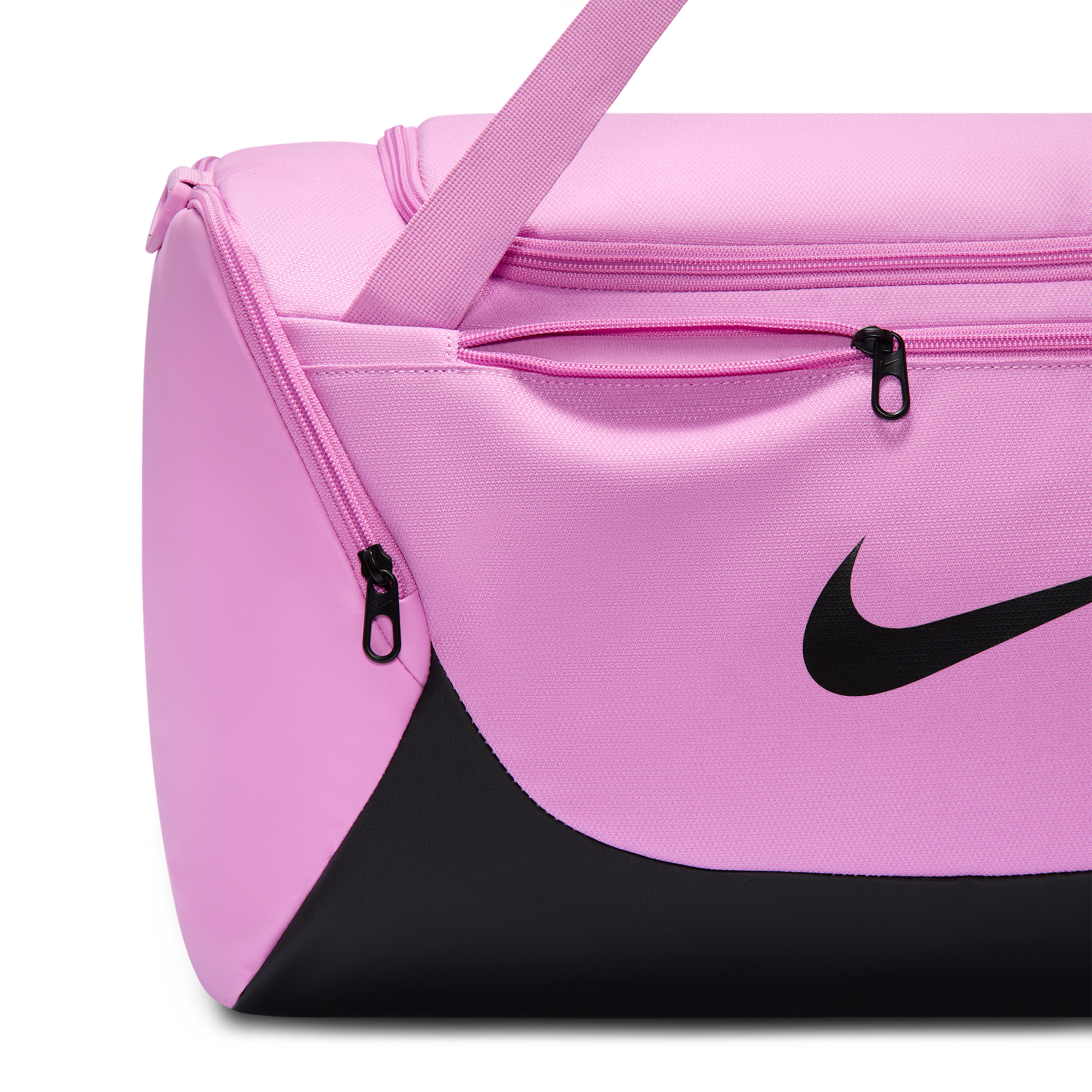 Nike Brasilia Small Duffel - Lt Magenta/Black/Black - Image 6