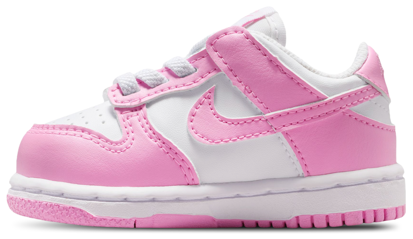 Nike Dunk Low N 童款 - White/Pink Rise - Image 2