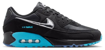Nike Air Max 90 Premium Treble - Black/Chrome/Gamma Blue - Image 1