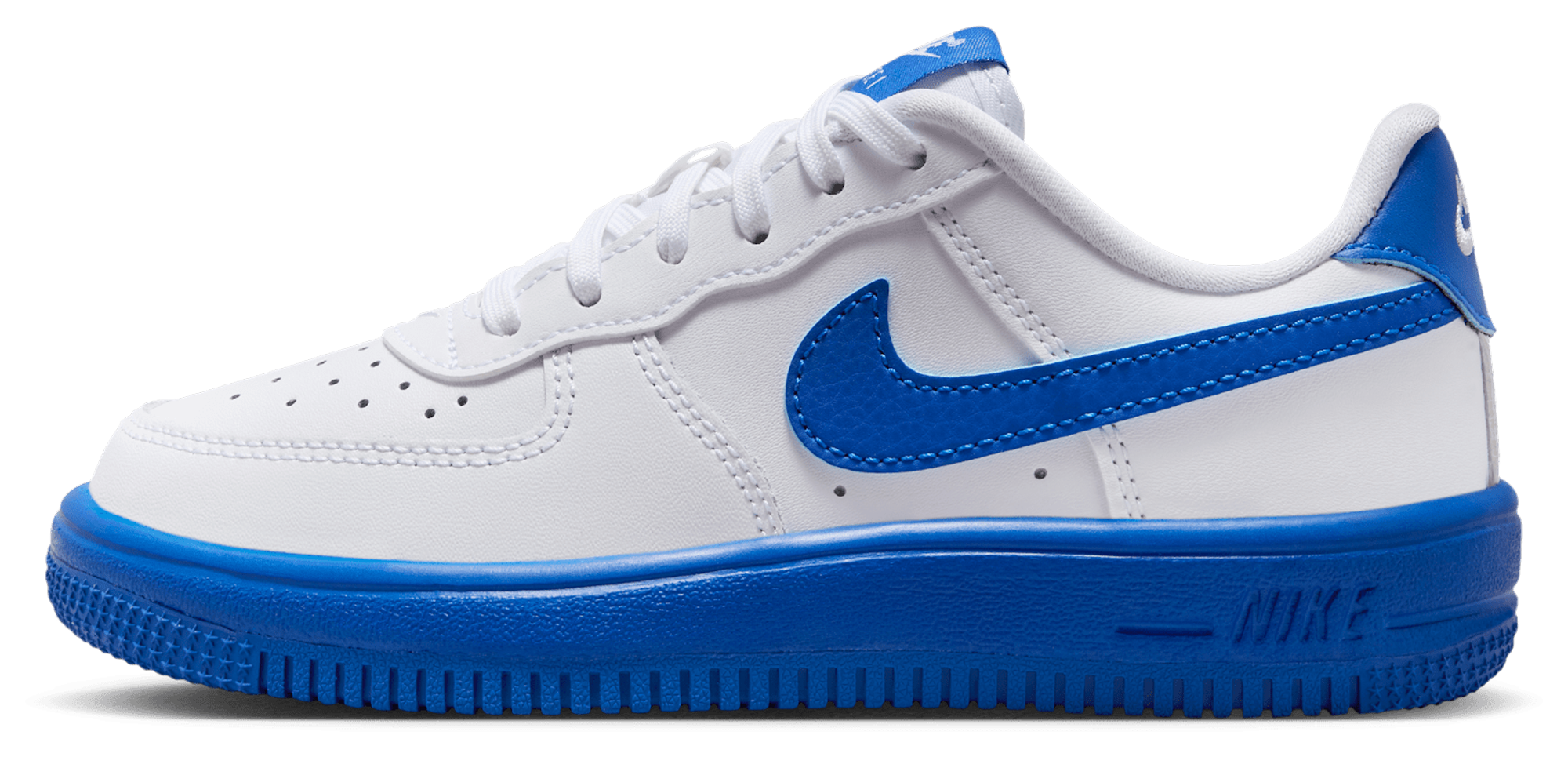 Nike Air Force 1 Low Lace 童款 - White/Game Royal - Image 2