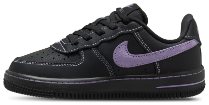Nike Air Force 1 童款 - Black/Purple - Image 2