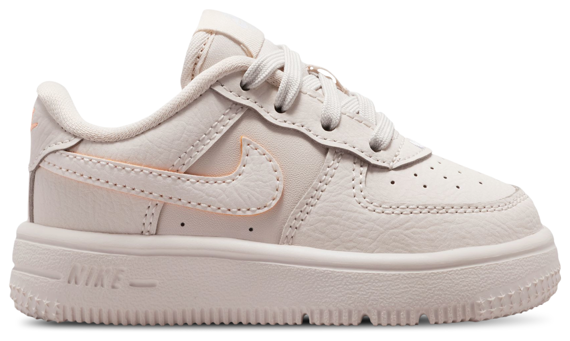 Nike Force 1 Low Lace SE 童款 - Orewood Brown/Orange Pulse/Football Gray - Image 1