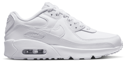 Nike Air Max 90 童款 - White/White/Metallic Silver - Image 1