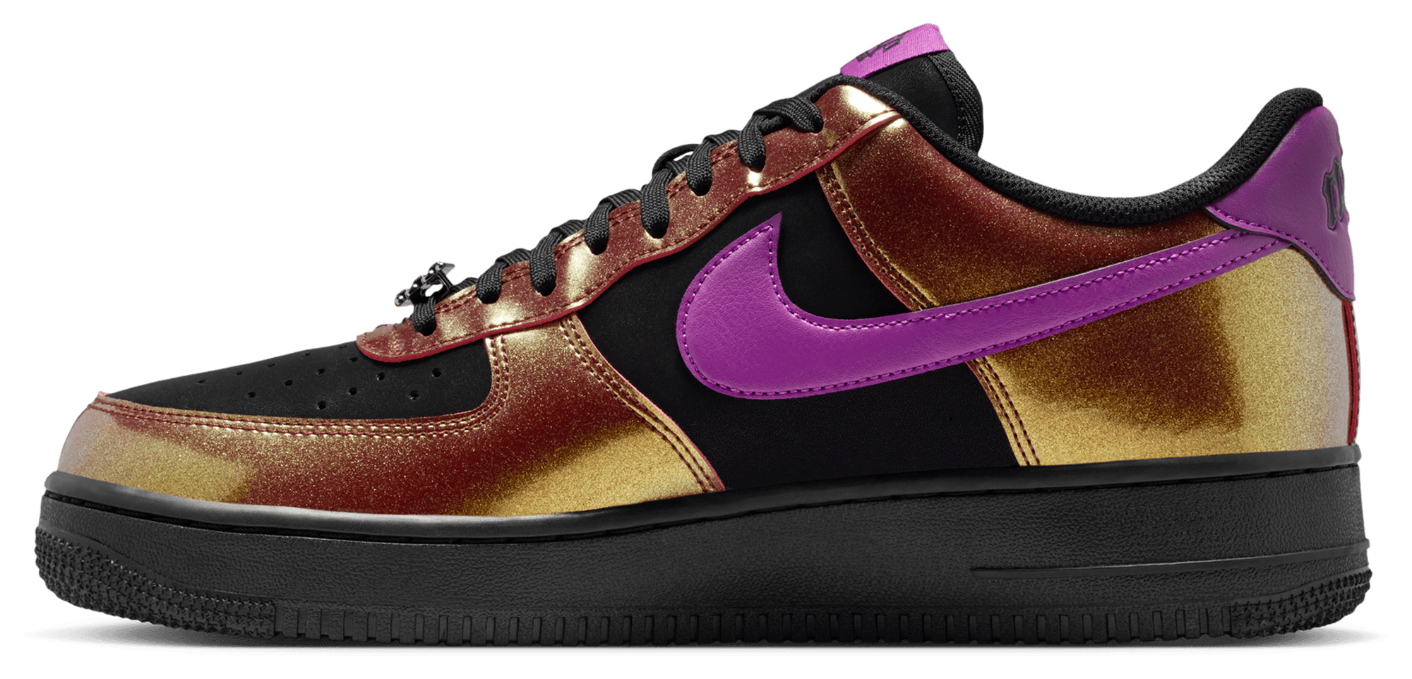 Nike Air Force 1 '07 LV8 - Men's - Gold/Black/Bold Berry - Image 2