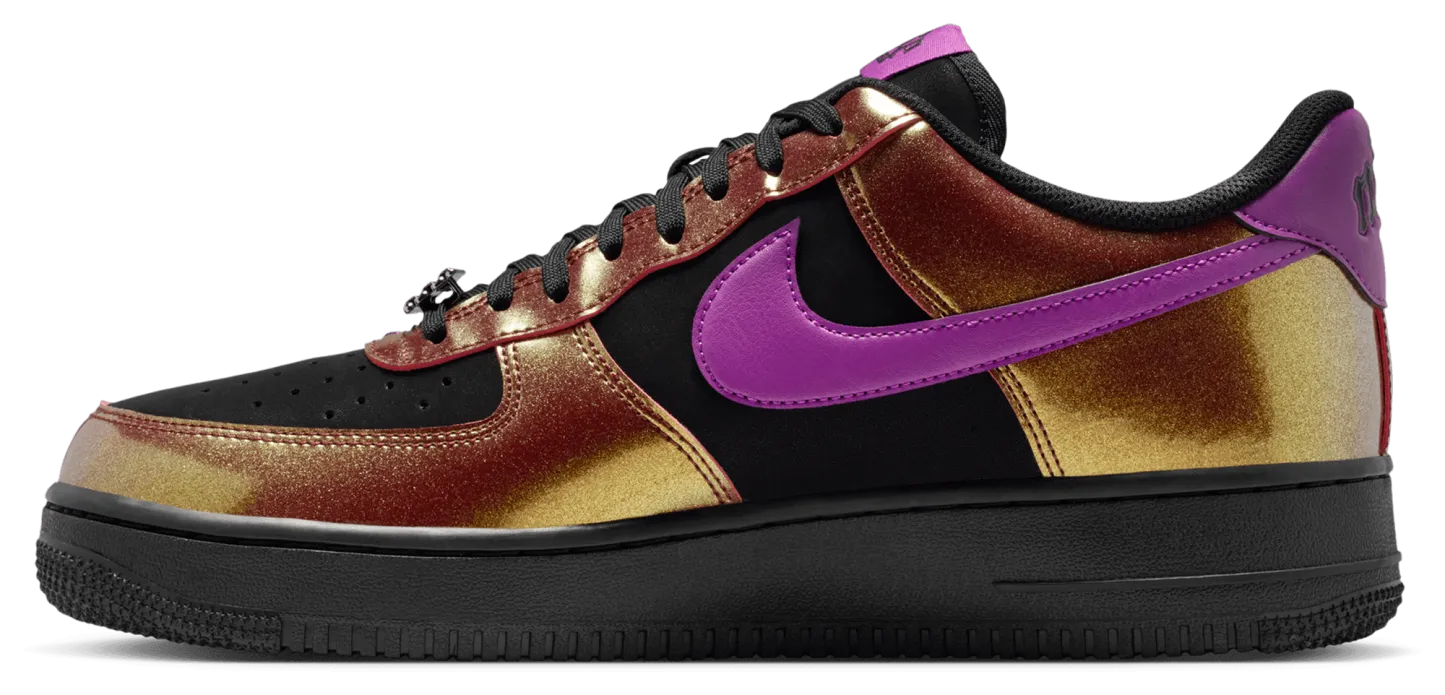 Nike Air Force 1 '07 LV8 - Men's - Gold/Black/Bold Berry - Image 2