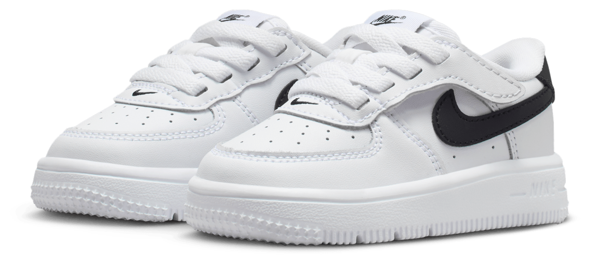 Nike Air Force 1 童款 - White/Black - Image 6