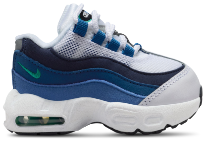 Nike Air Max 95 PRM Emerald 童款 - White/Emerald Green/Lake Blue - Image 1