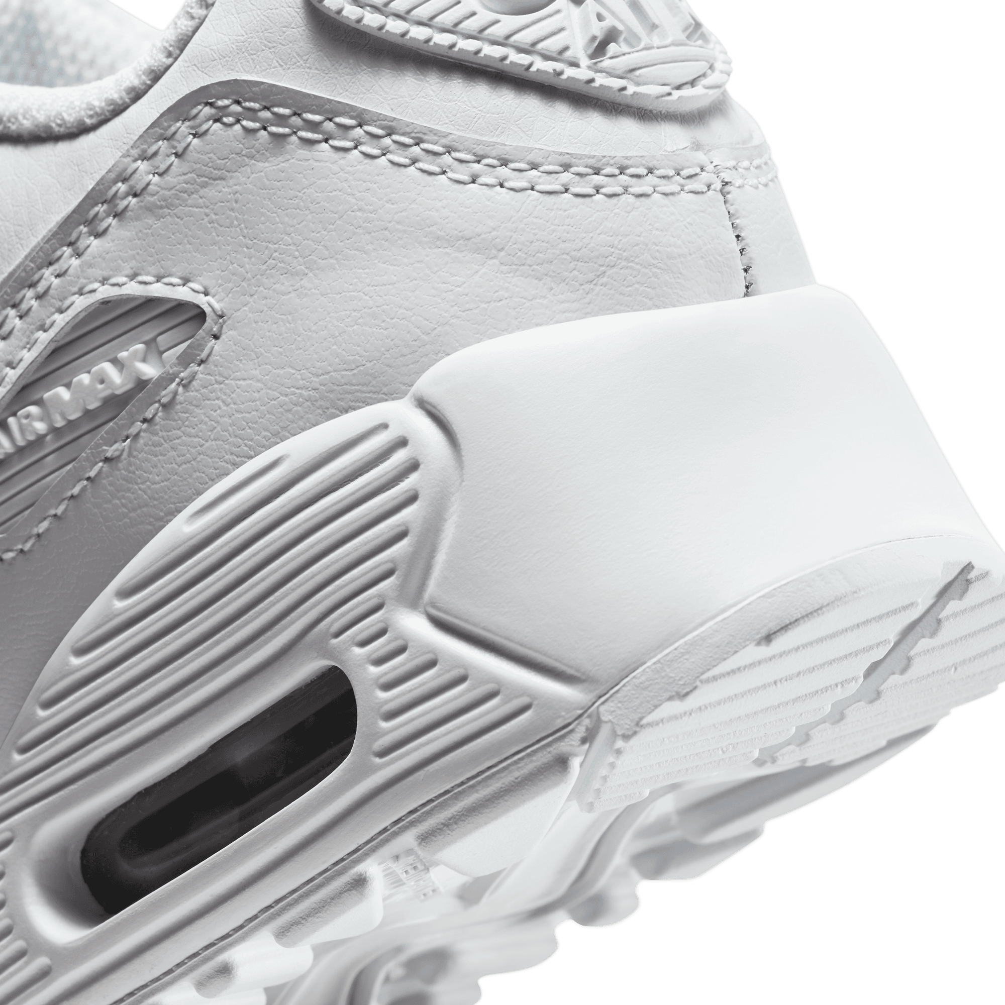 Nike Air Max 90 童款 - White/White/Metallic Silver - Image 7