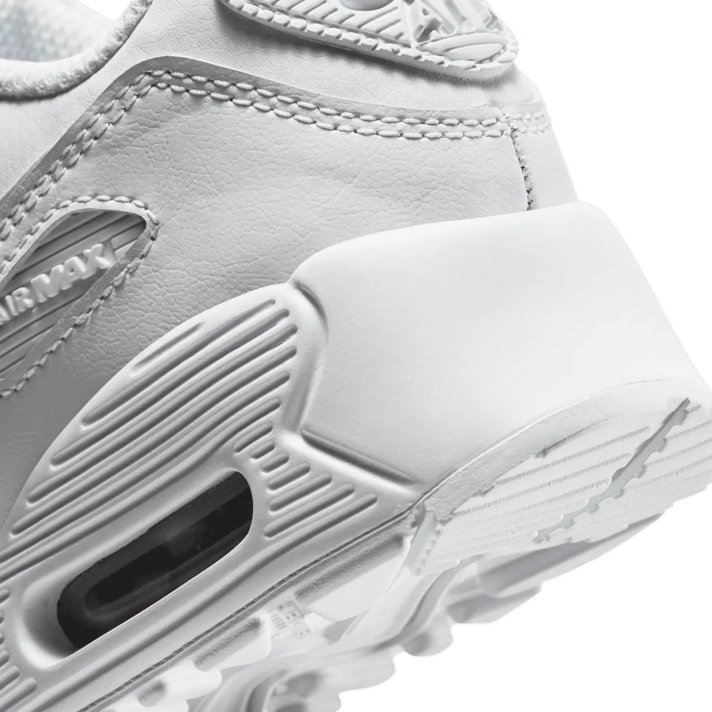 Nike Air Max 90 童款 - White/White/Metallic Silver - Image 7