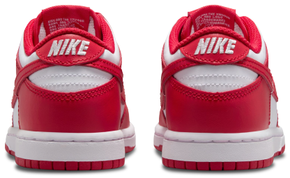 Nike Dunk Low 童款 - White/University Red - Image 3
