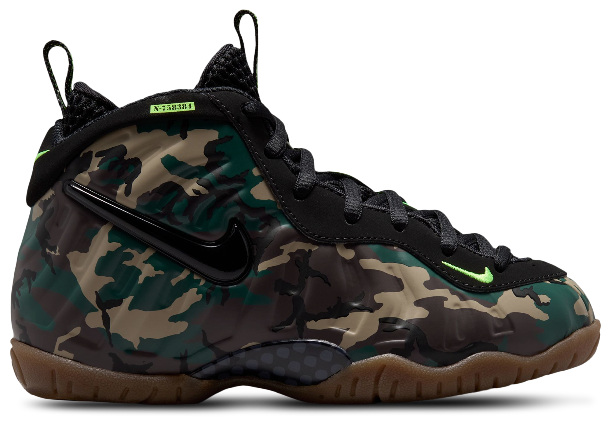 Nike Little Posite Pro 童款 - Black/Green - Image 1