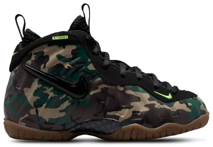 Nike Little Posite Pro 童款 - Black/Green - Image 1
