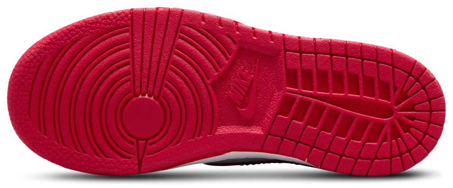 Nike Dunk Low 童款 - White/University Red - Image 5