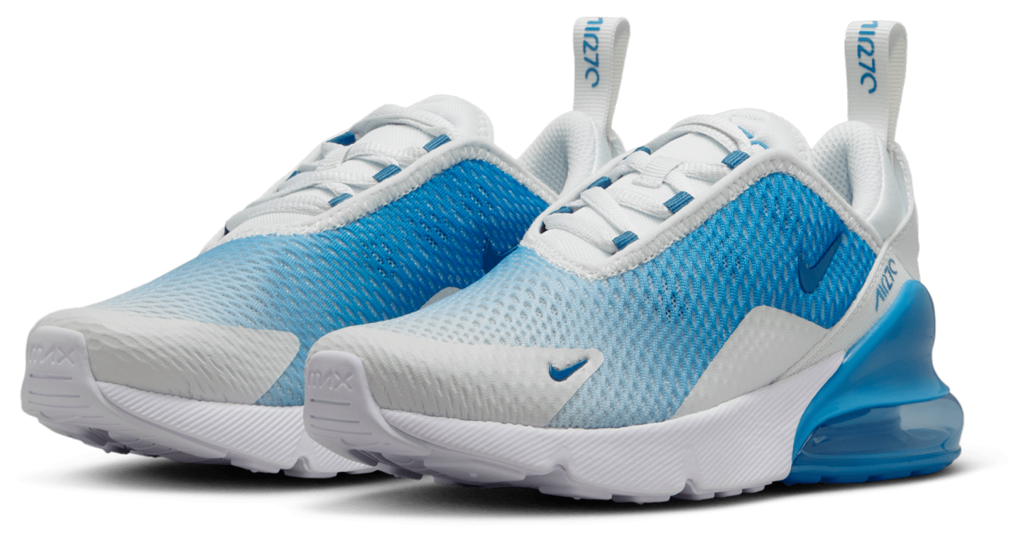 Nike Air Max 270 童款 - Off White/Court Blue/Dutch Blue - Image 6