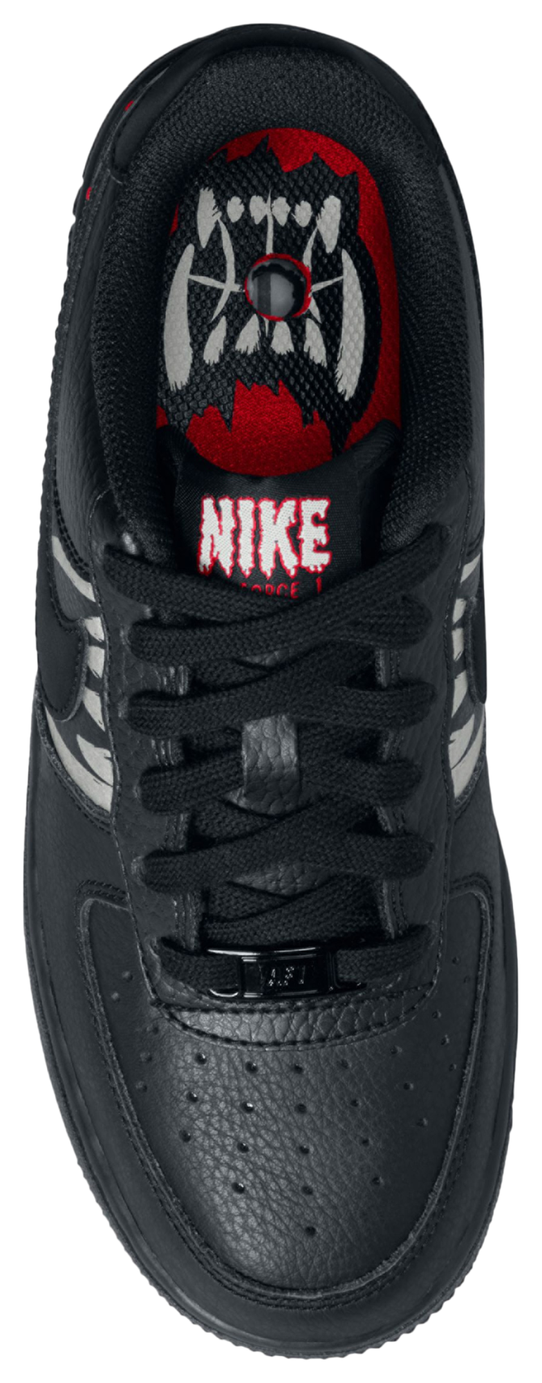 Nike Air Force 1 Low 童款 - University Red/Metallic Silver/Black - Image 3