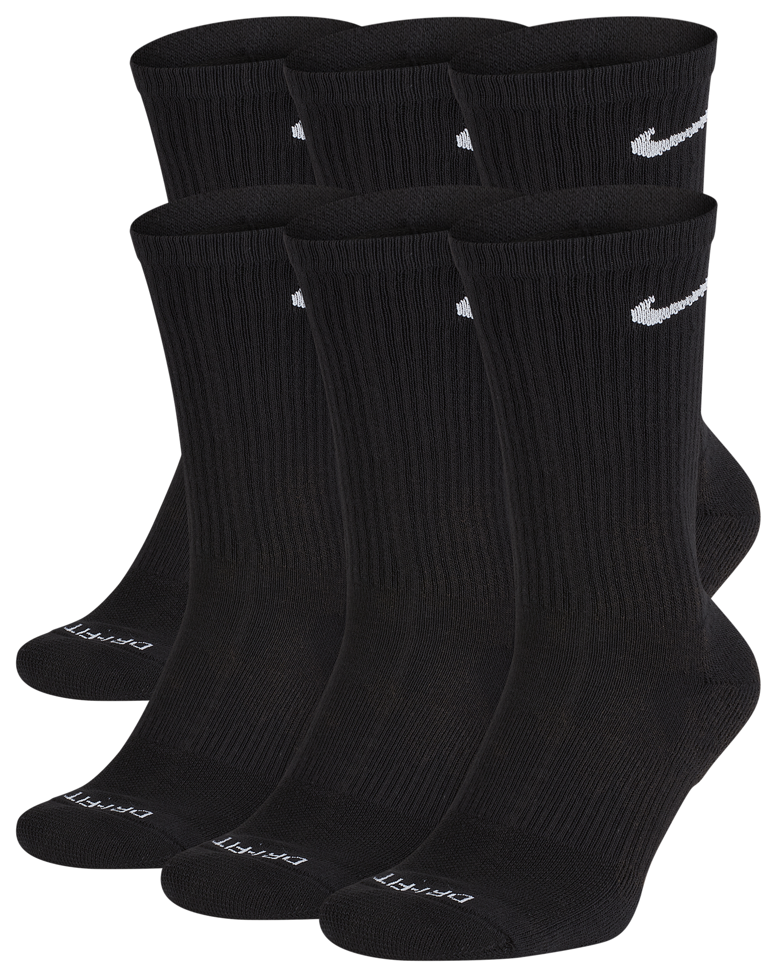 Nike 6 Pack Everyday Plus Cushioned Socks - Black/White - Image 1