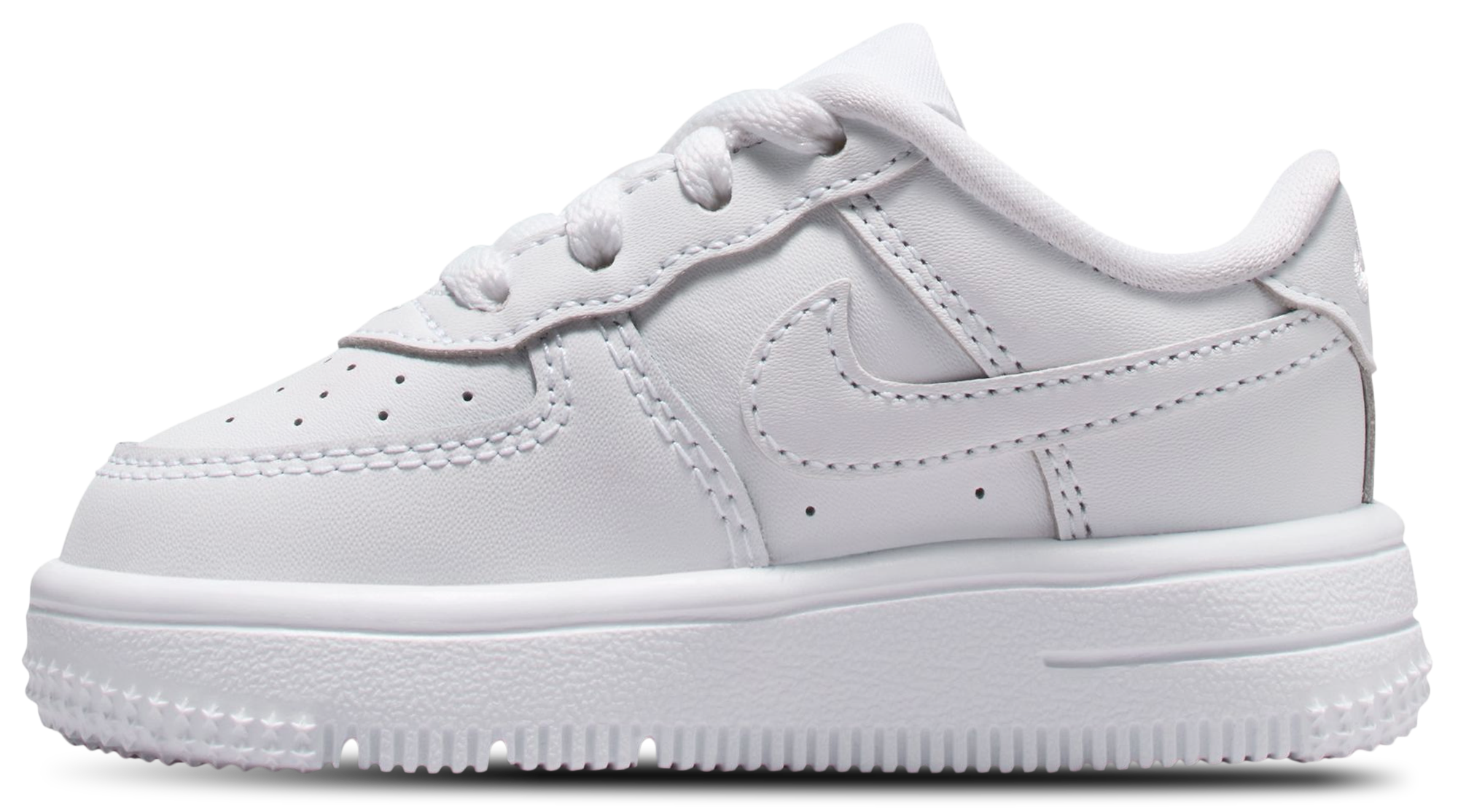 Nike Air Force 1 Low Lace 童款 - White/White - Image 2