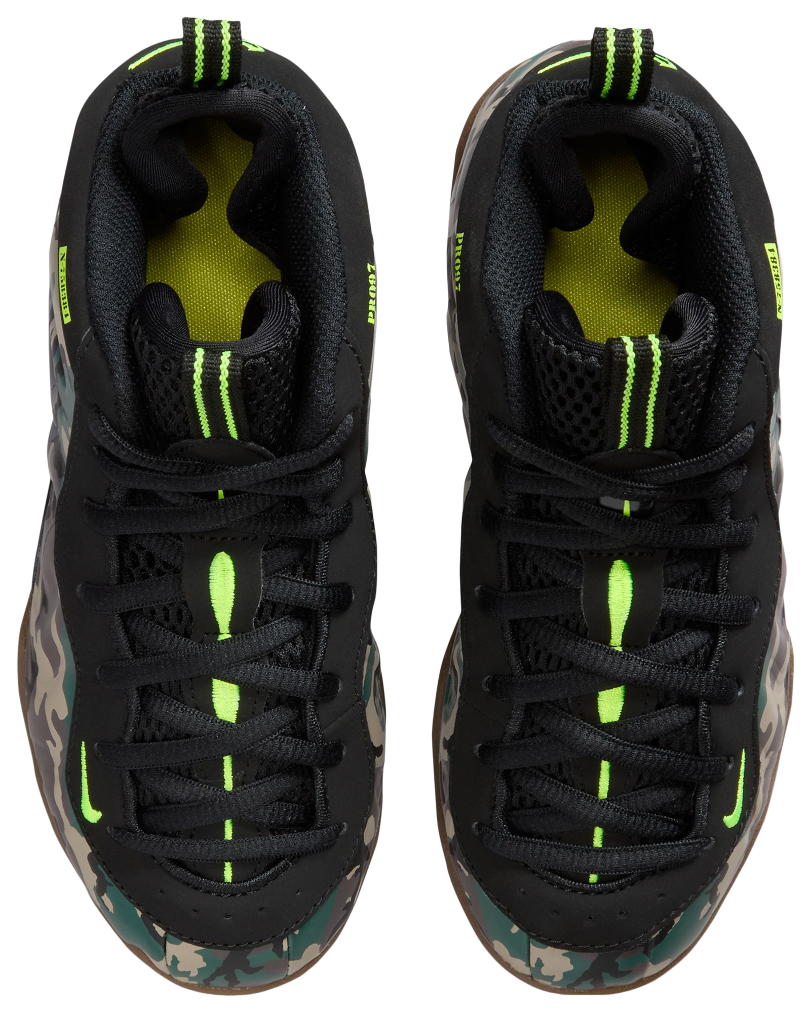 Nike Little Posite Pro 童款 - Black/Green - Image 4