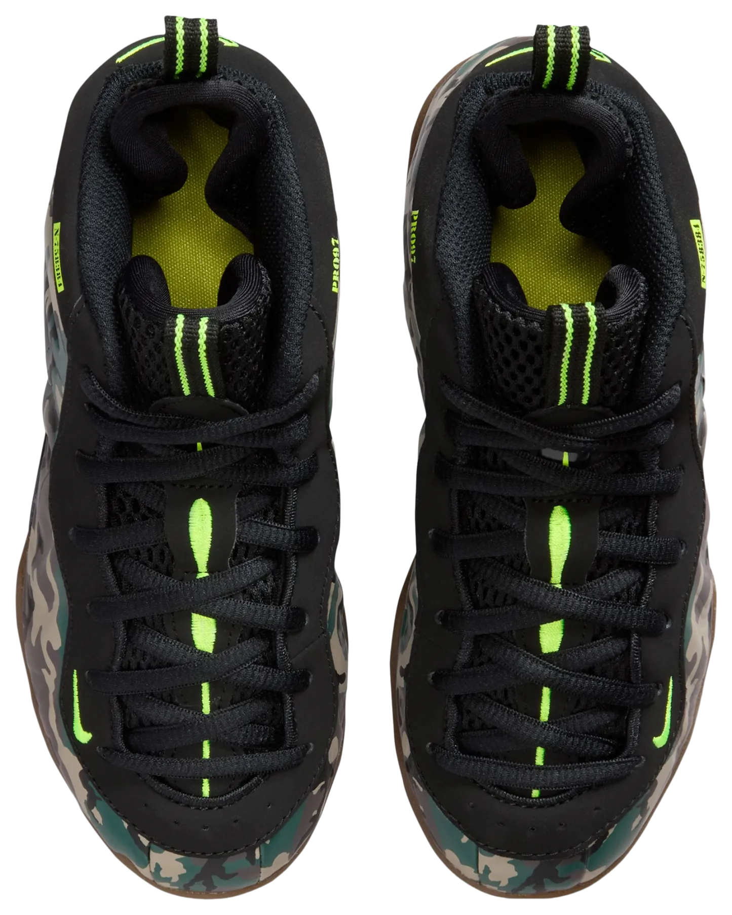 Nike Little Posite Pro 童款 - Black/Green - Image 4