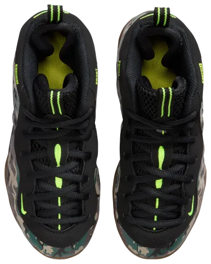 Nike Little Posite Pro 童款 - Black/Green - Image 4