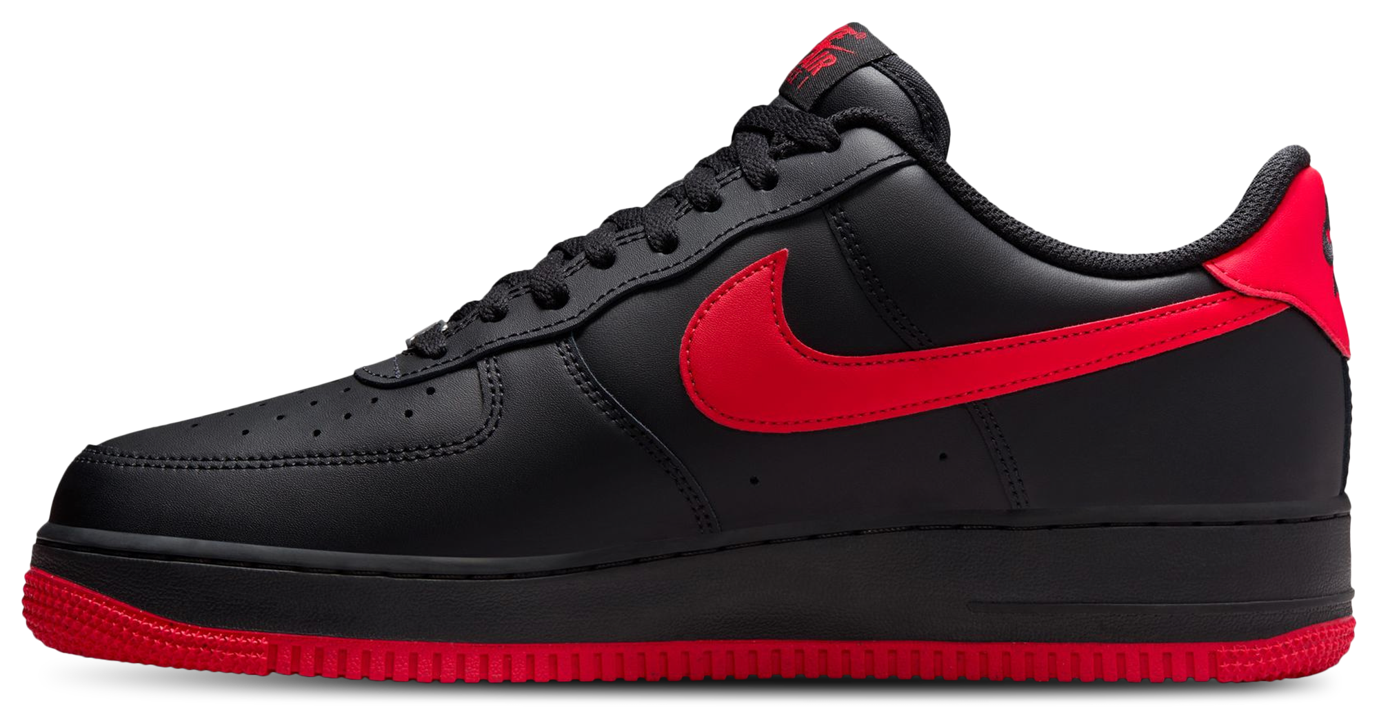 Nike Air Force 1 Low '07 - Black/Red/Black - Image 2