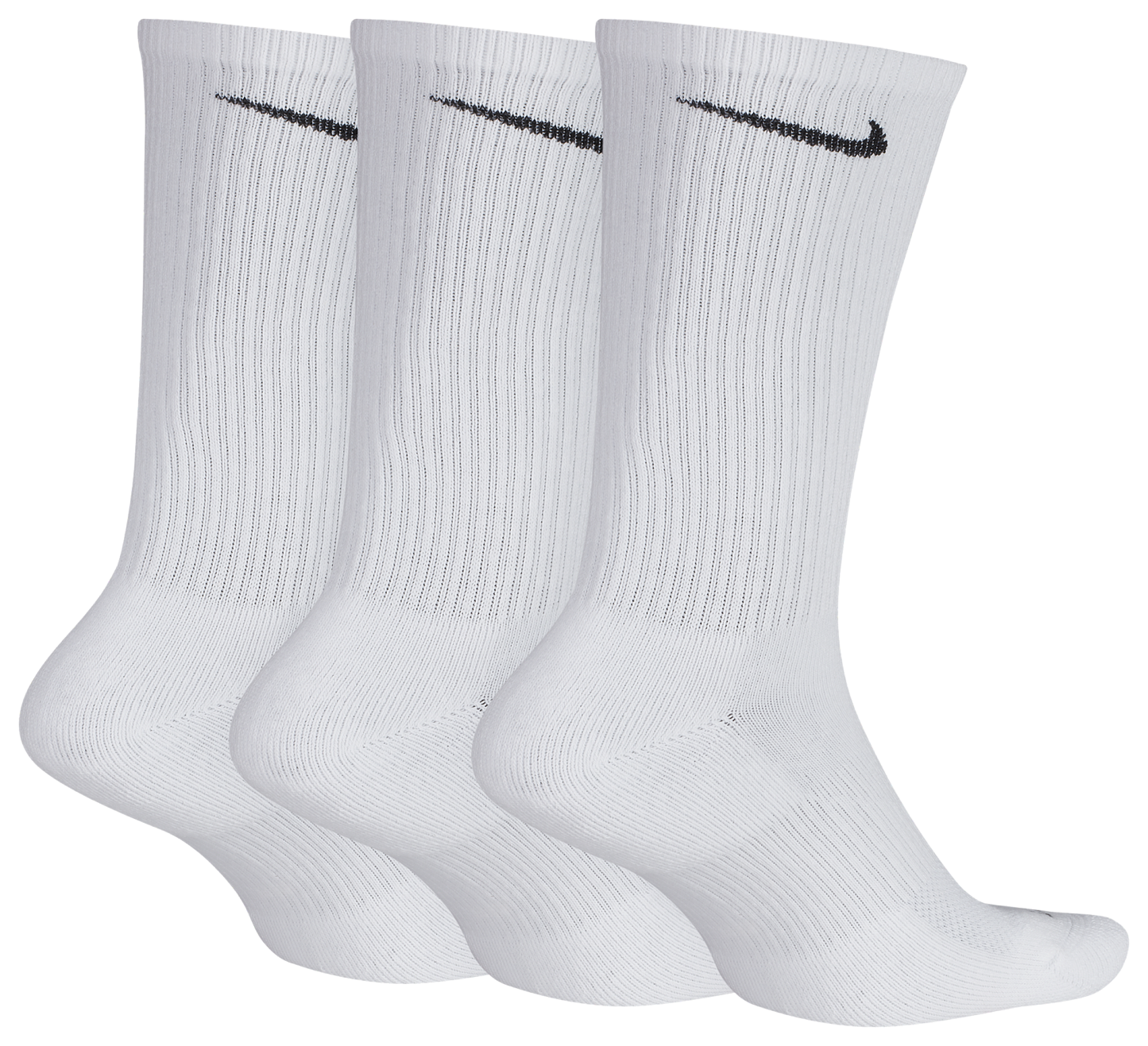 Nike 3 Pack Dri-FIT Plus Crew Socks - Black/White - Image 3