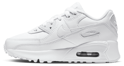 Nike Air Max 90 童款 - White/White/Metallic Silver - Image 3
