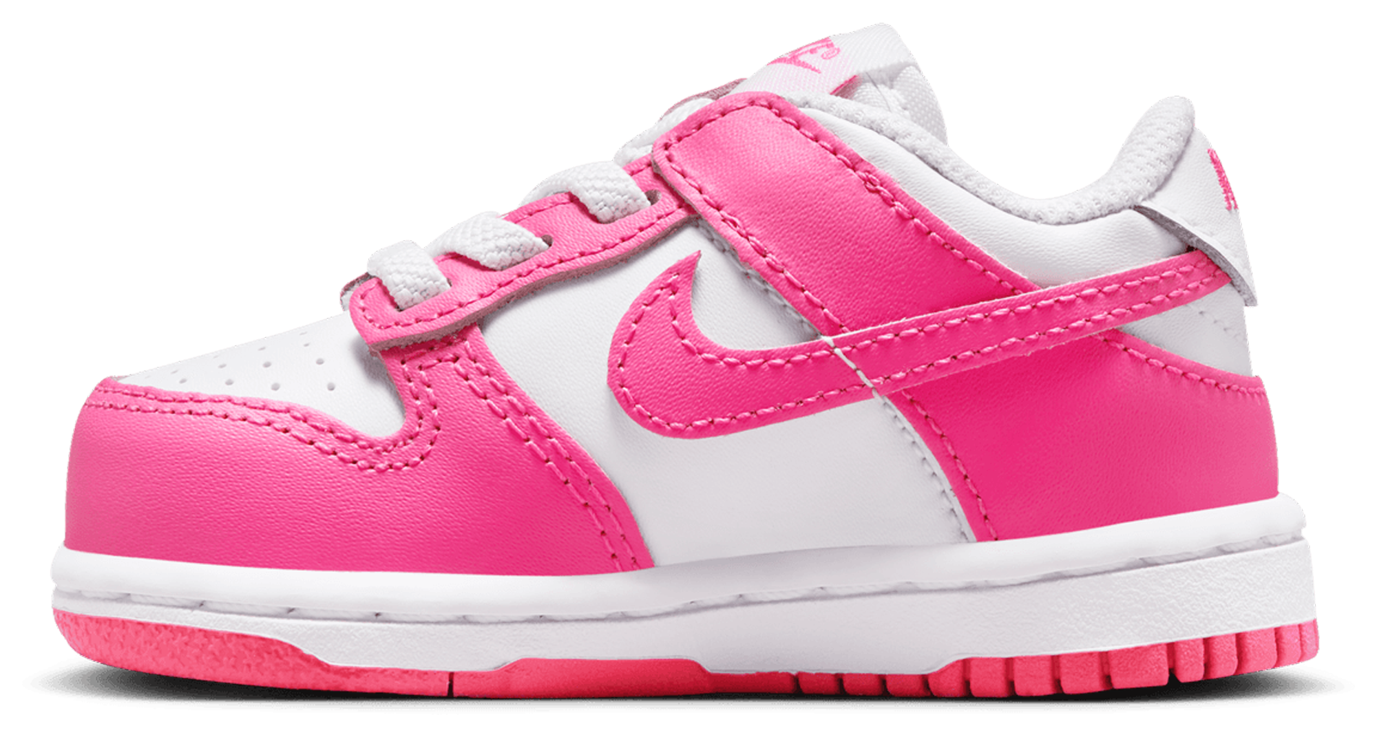 Nike Dunk Low 童款 - Laser Fuchsia/White - Image 2